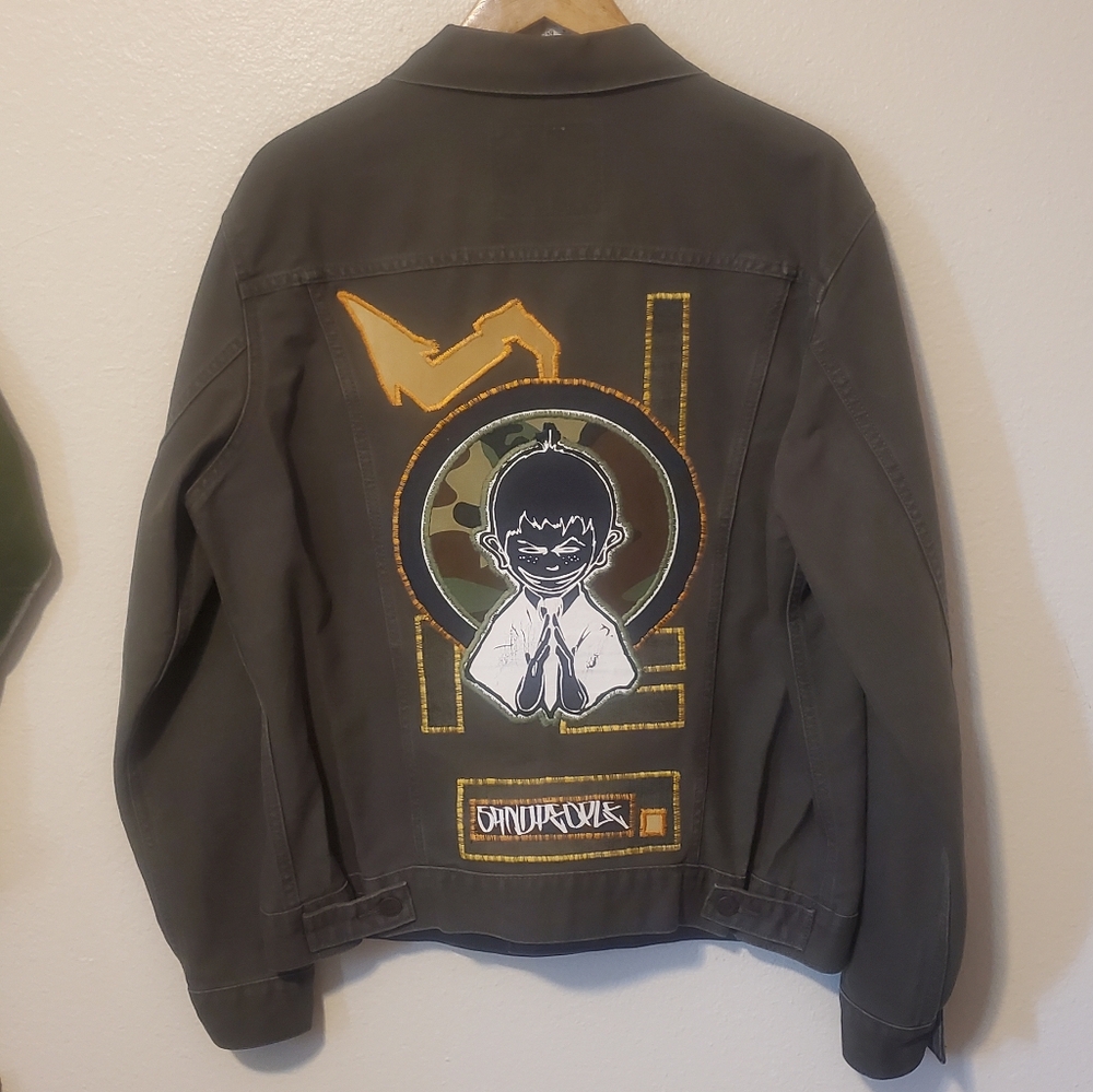 Levi's Type 3 Gold Tab Big E Canvas Trucker Jacket Sandpeople Embroidered Patch